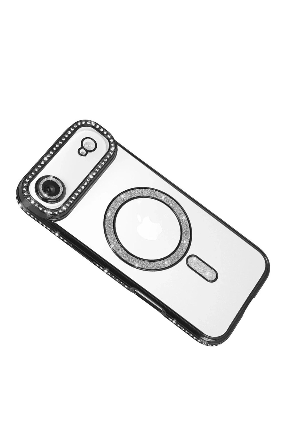 Mey İthalat®   iPhone 17 Air Joke Simli Magneticsafe Kılıf - Siyah