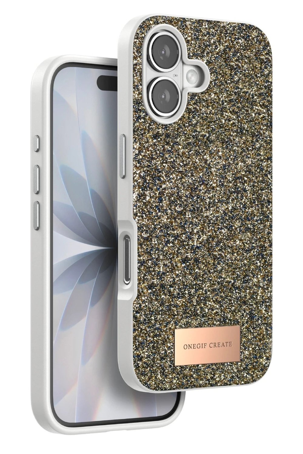 Mey İthalat®   iPhone 17 Bright Simli Kapak - Çöl Titanyum