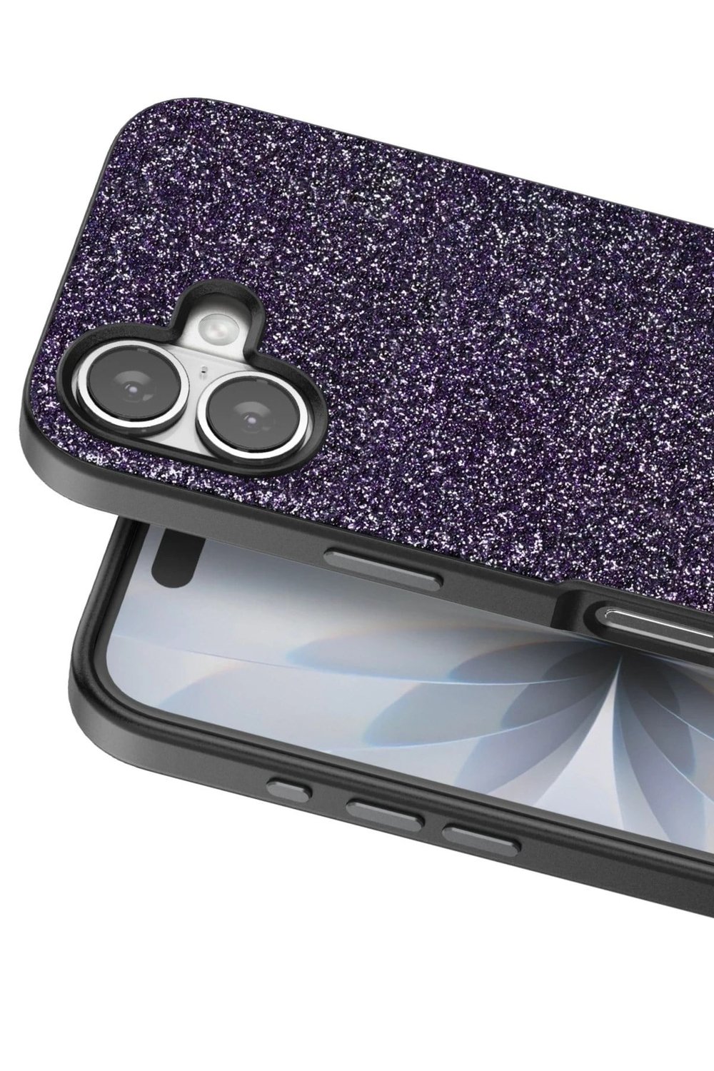 Mey İthalat®   iPhone 17 Bright Simli Kapak - Derin Mor