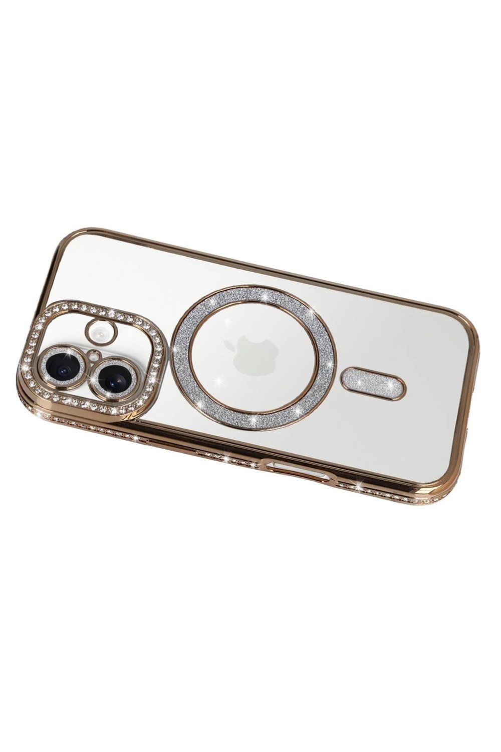 Mey İthalat®   iPhone 17 Joke Simli Magneticsafe Kılıf - Gold