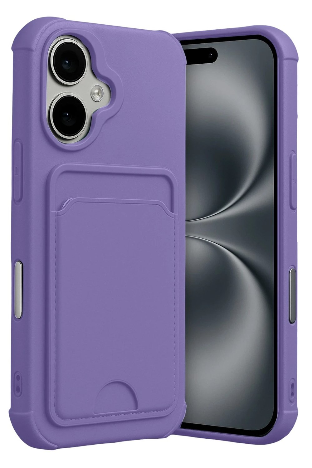 Mey İthalat®   iPhone 17 Kelvin Kartvizitli Silikon - Lila