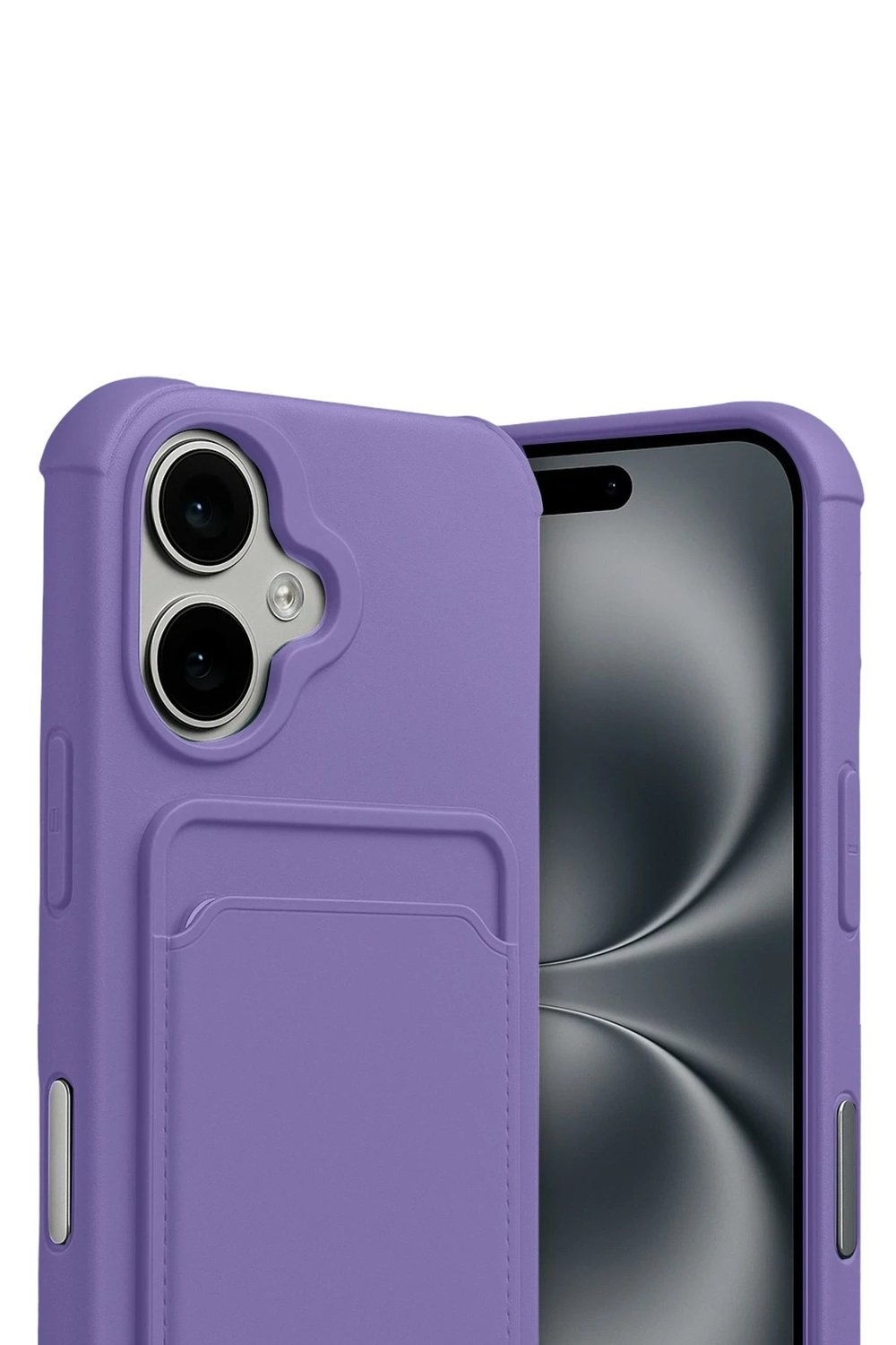 Mey İthalat®   iPhone 17 Kelvin Kartvizitli Silikon - Lila