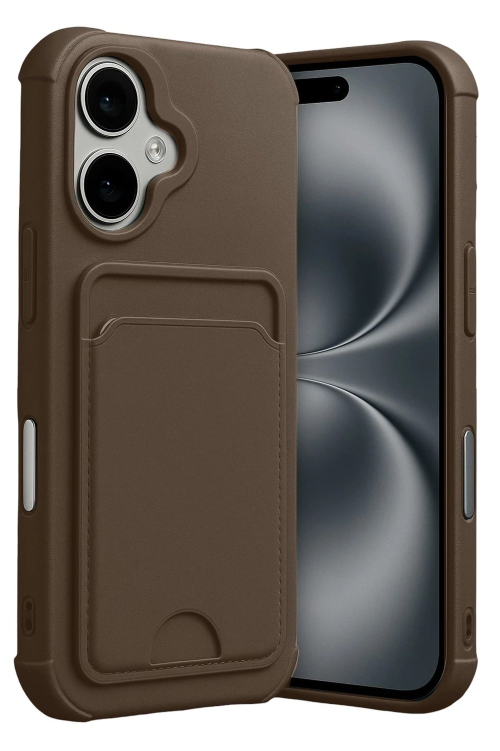 Mey İthalat®   iPhone 17 Kelvin Kartvizitli Silikon - Kahverengi