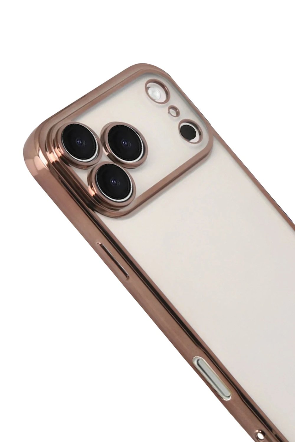 Mey İthalat®   iPhone 17 Pro  Lensli Silikon - Çöl Titanyum