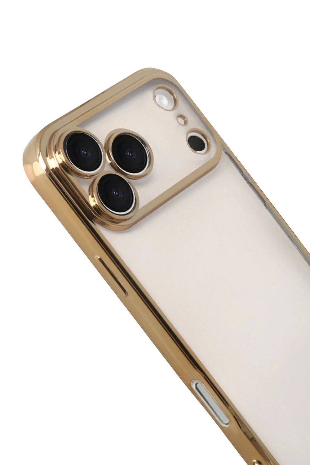Mey İthalat®   iPhone 17 Pro  Lensli Silikon - Gold