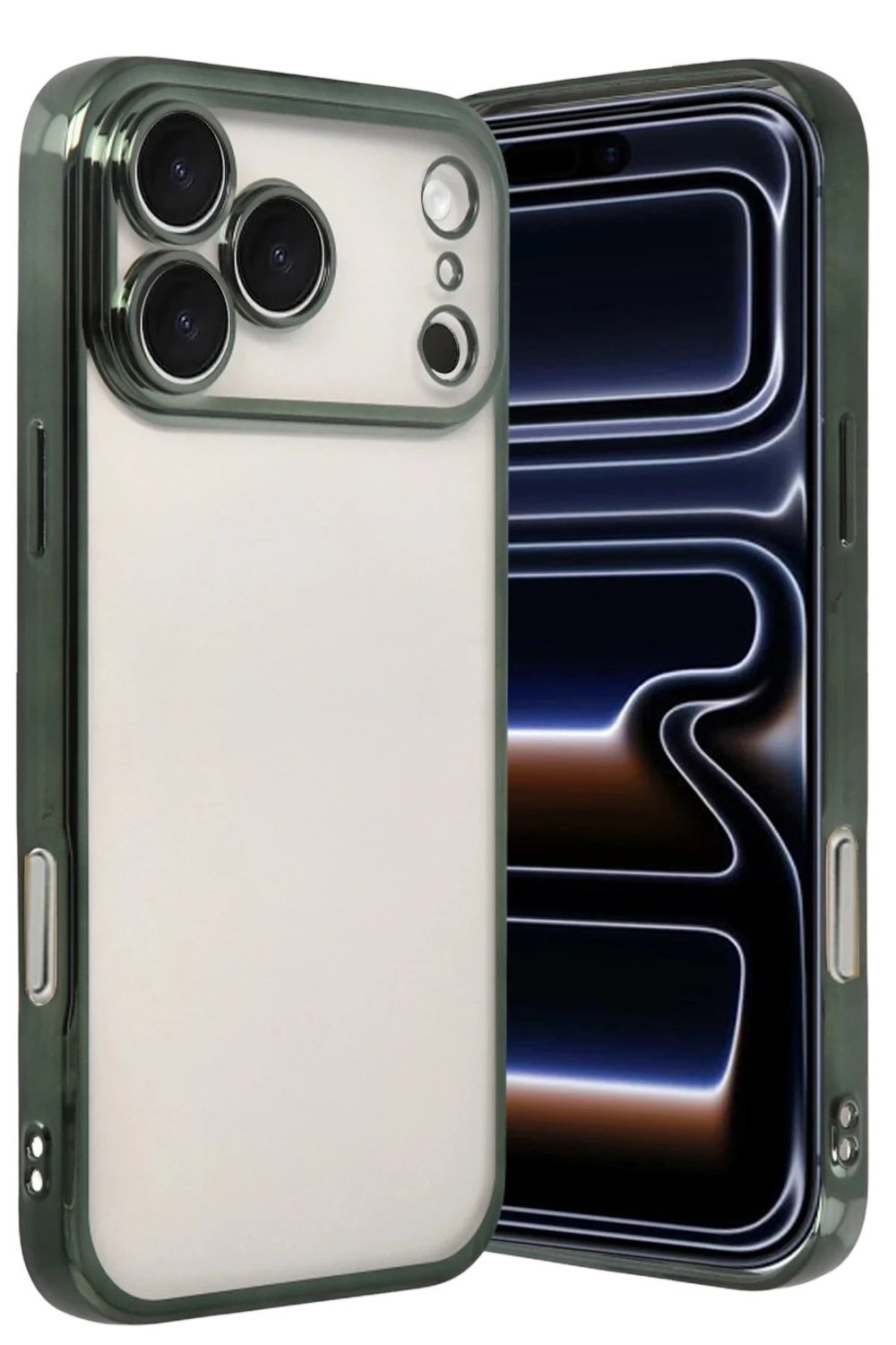 Mey İthalat®   iPhone 17 Pro  Lensli Silikon - Yeşil