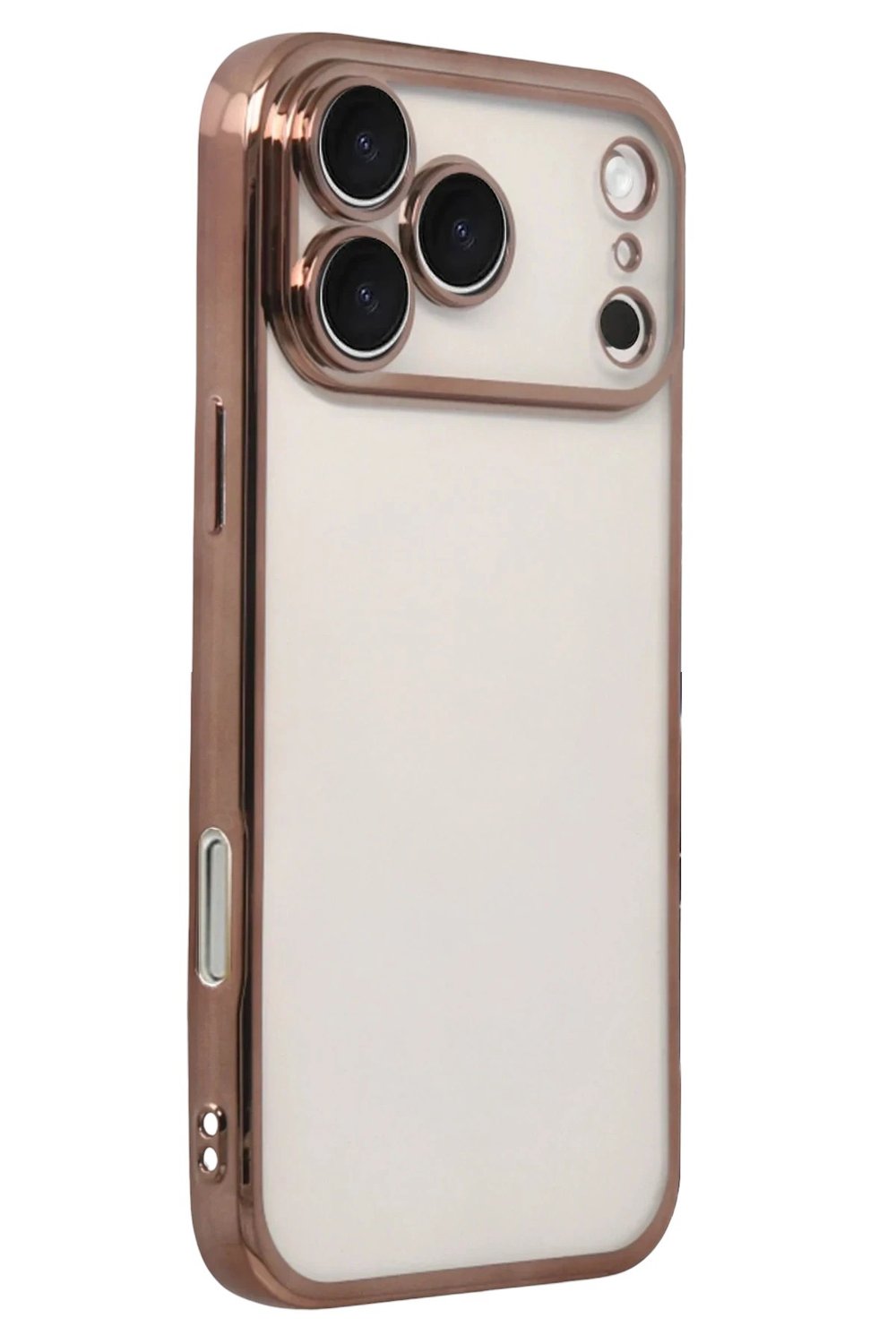 Mey İthalat®   iPhone 17 Pro  Lensli Silikon - Çöl Titanyum