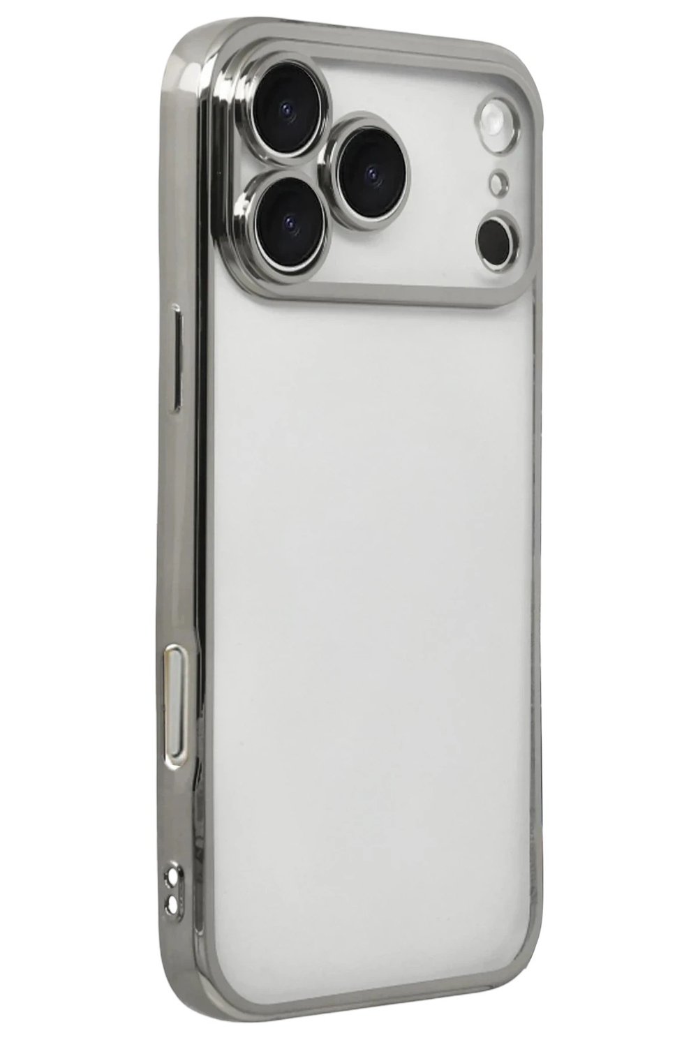 Mey İthalat®   iPhone 17 Pro  Lensli Silikon - Gümüş