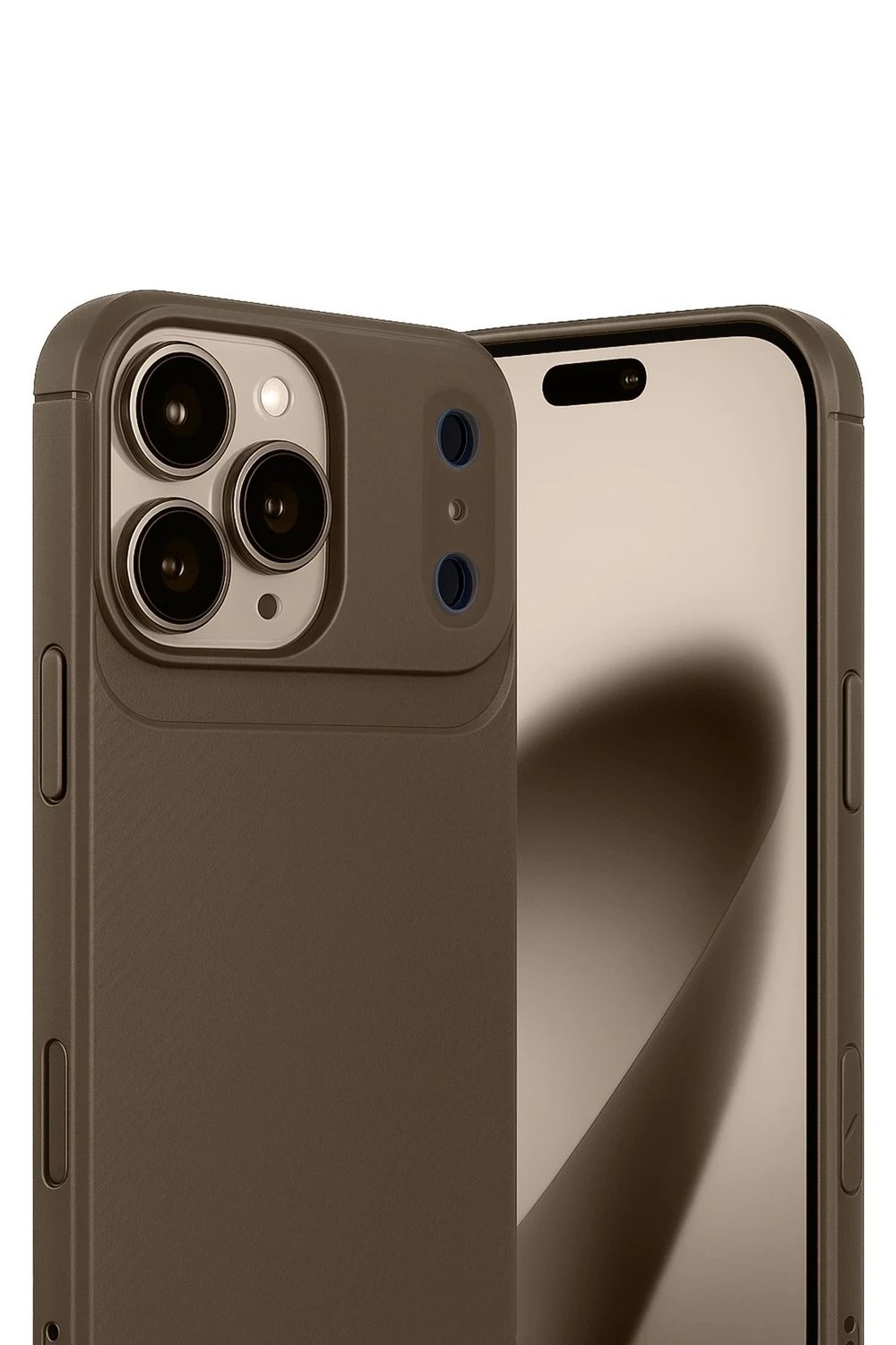 Mey İthalat®   iPhone 17 Pro Auto Focus Karbon Kapak - Kahverengi