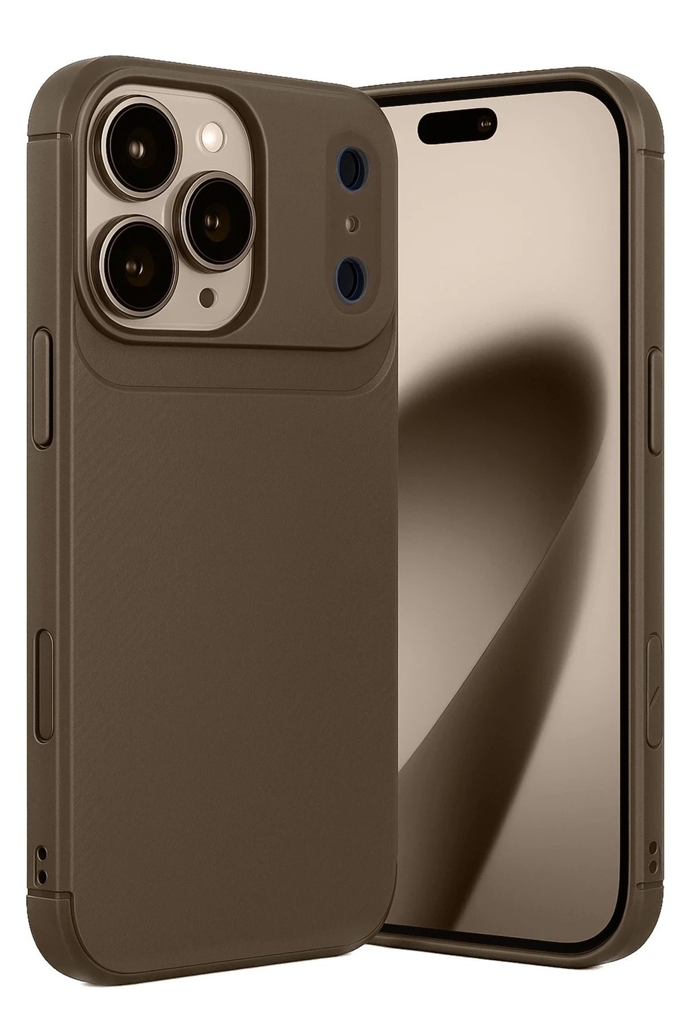 Mey İthalat®   iPhone 17 Pro Auto Focus Karbon Kapak - Kahverengi