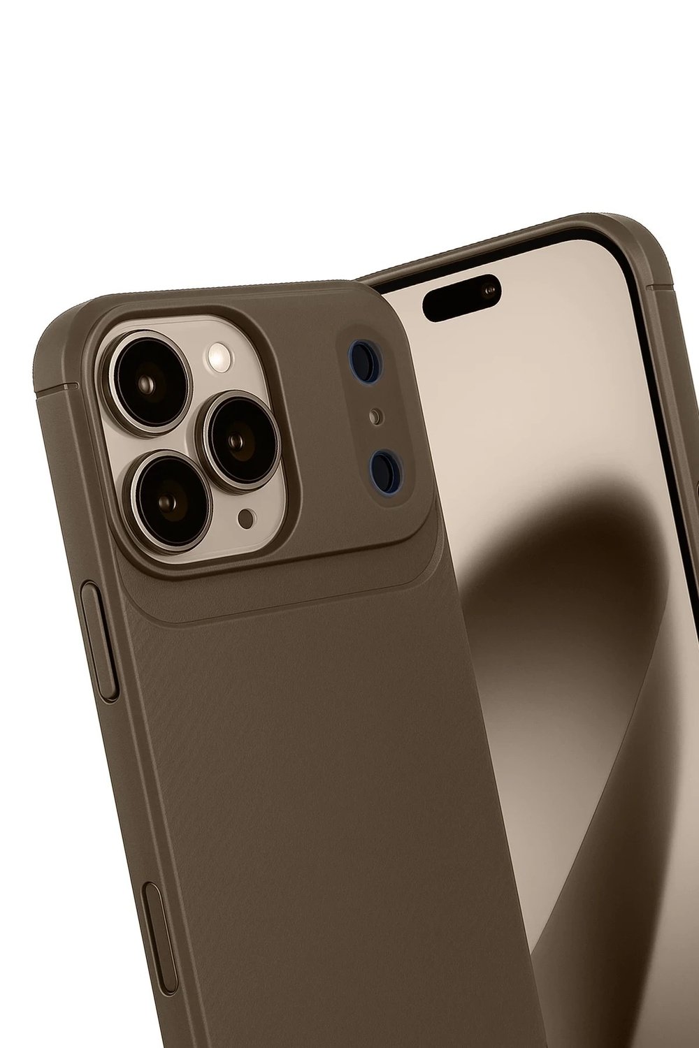 Mey İthalat®   iPhone 17 Pro Auto Focus Karbon Kapak - Kahverengi
