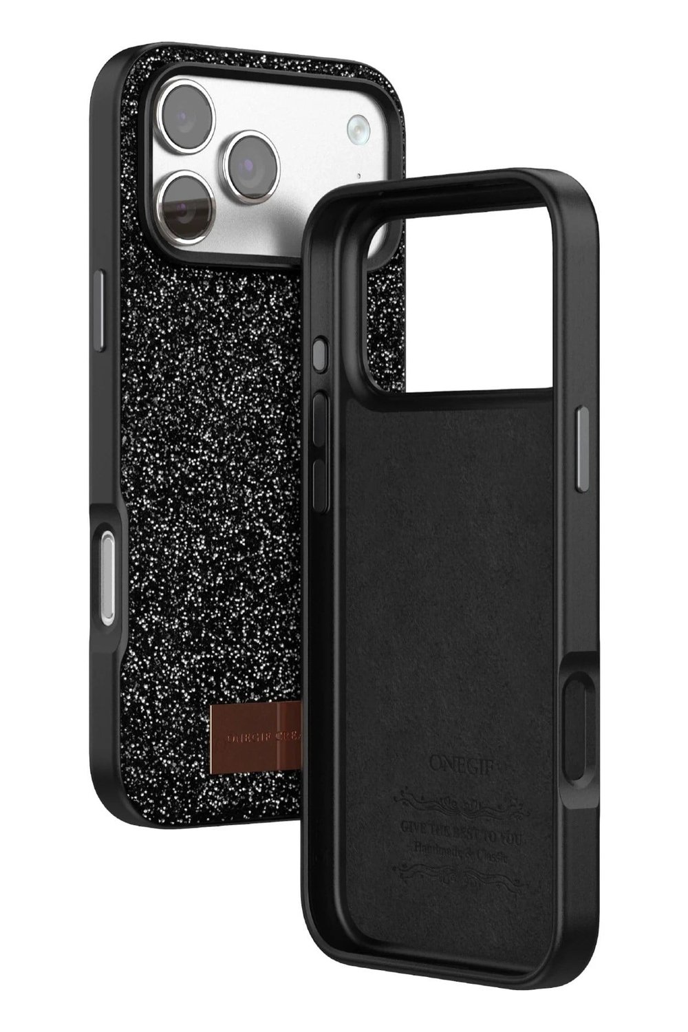 Mey İthalat®   iPhone 17 Pro Bright Simli Kapak - Siyah