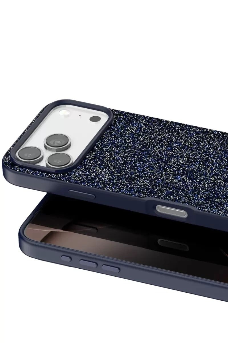 Mey İthalat®   iPhone 17 Pro Bright Simli Kapak - Mavi