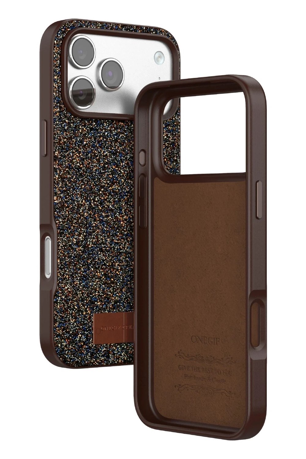 Mey İthalat®   iPhone 17 Pro Bright Simli Kapak - Gold