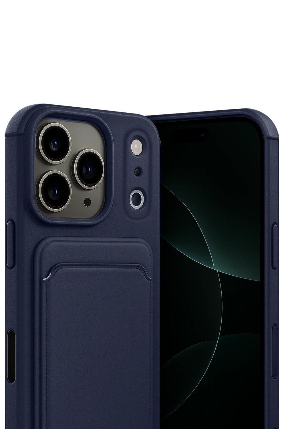 Mey İthalat®   iPhone 17 Pro Kelvin Kartvizitli Silikon - Lacivert