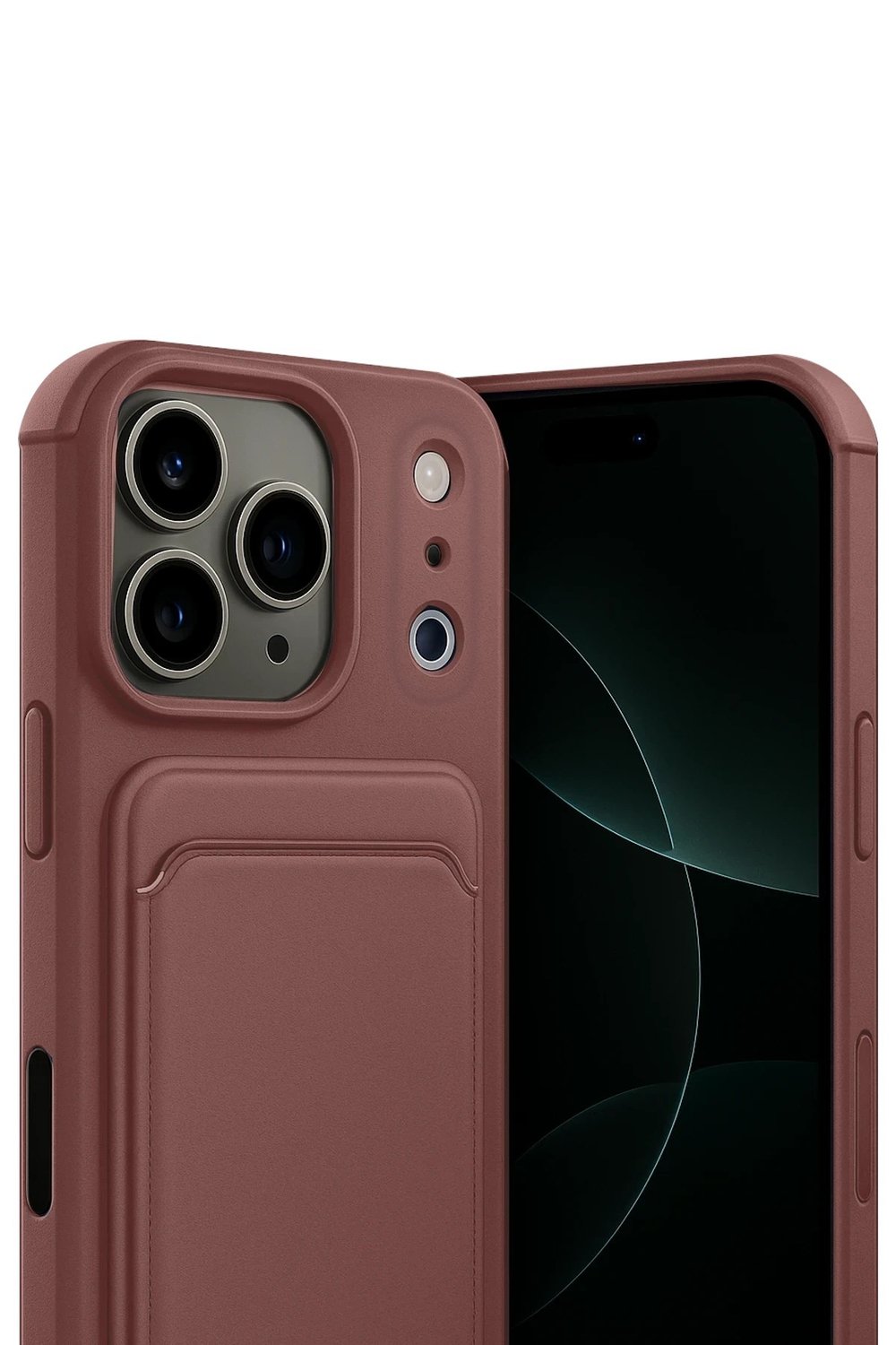 Mey İthalat®   iPhone 17 Pro Kelvin Kartvizitli Silikon - Bordo