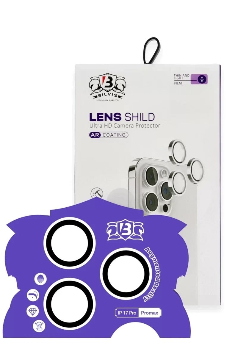 Mey İthalat®   iPhone 17 Pro Max Bilvis Titan Kamera Lens - Gümüş