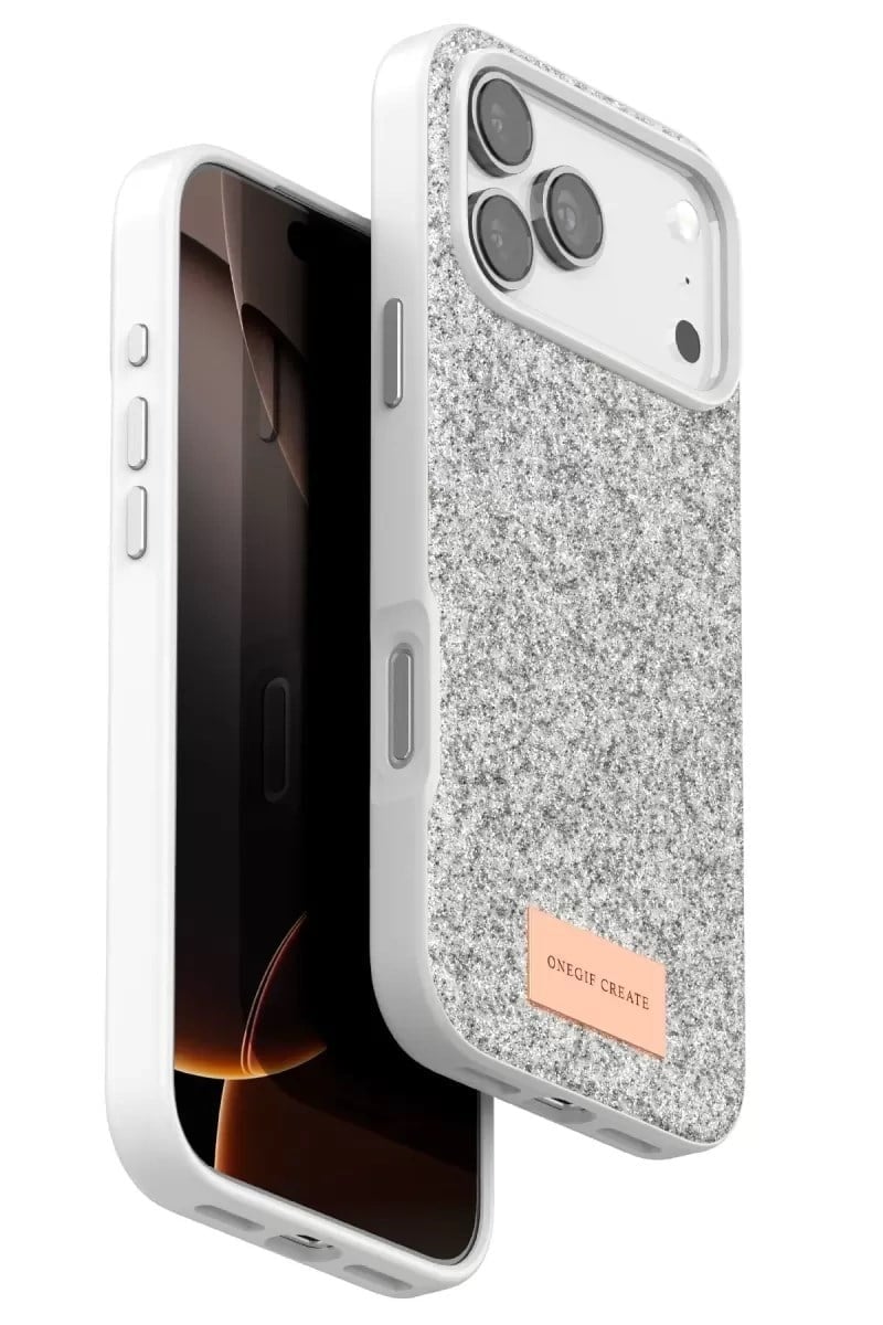 Mey İthalat®   iPhone 17 Pro Max Bright Simli Kapak - Beyaz
