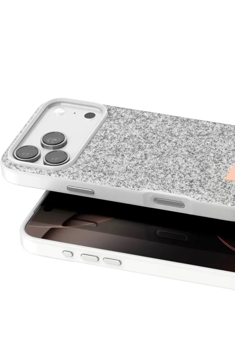 Mey İthalat®   iPhone 17 Pro Max Bright Simli Kapak - Beyaz