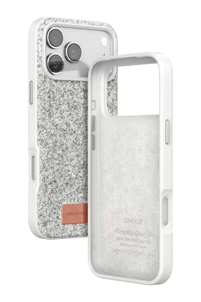 Mey İthalat®   iPhone 17 Pro Max Bright Simli Kapak - Beyaz
