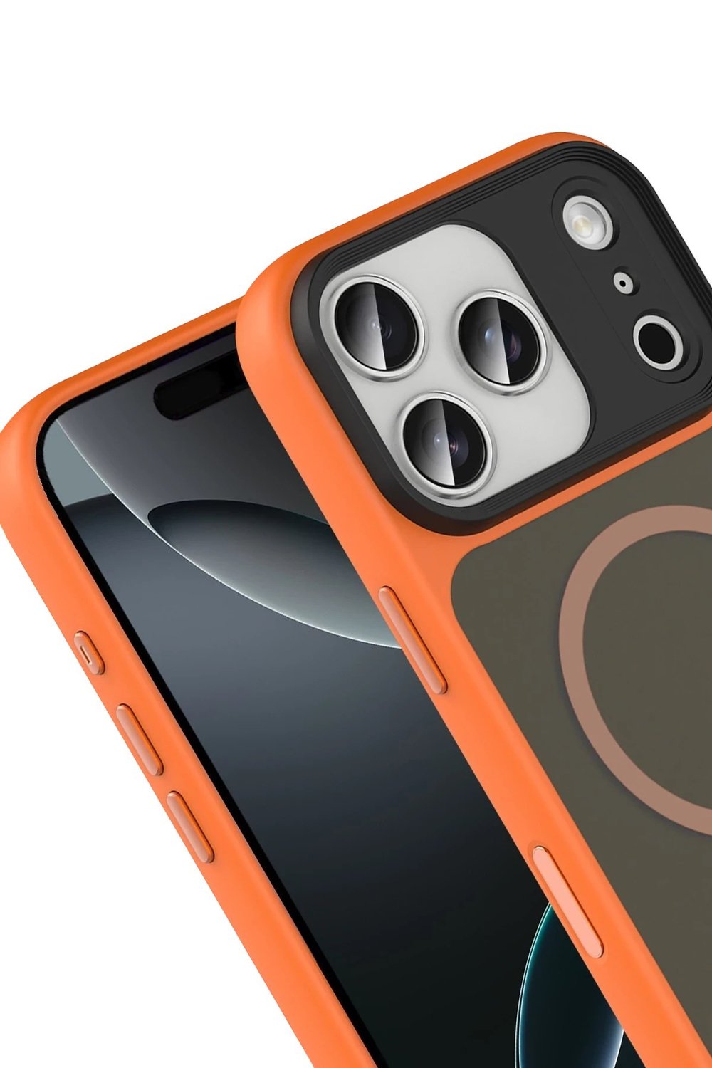 Mey İthalat®   iPhone 17 Pro Max Megane Magsafe Kapak - Turuncu