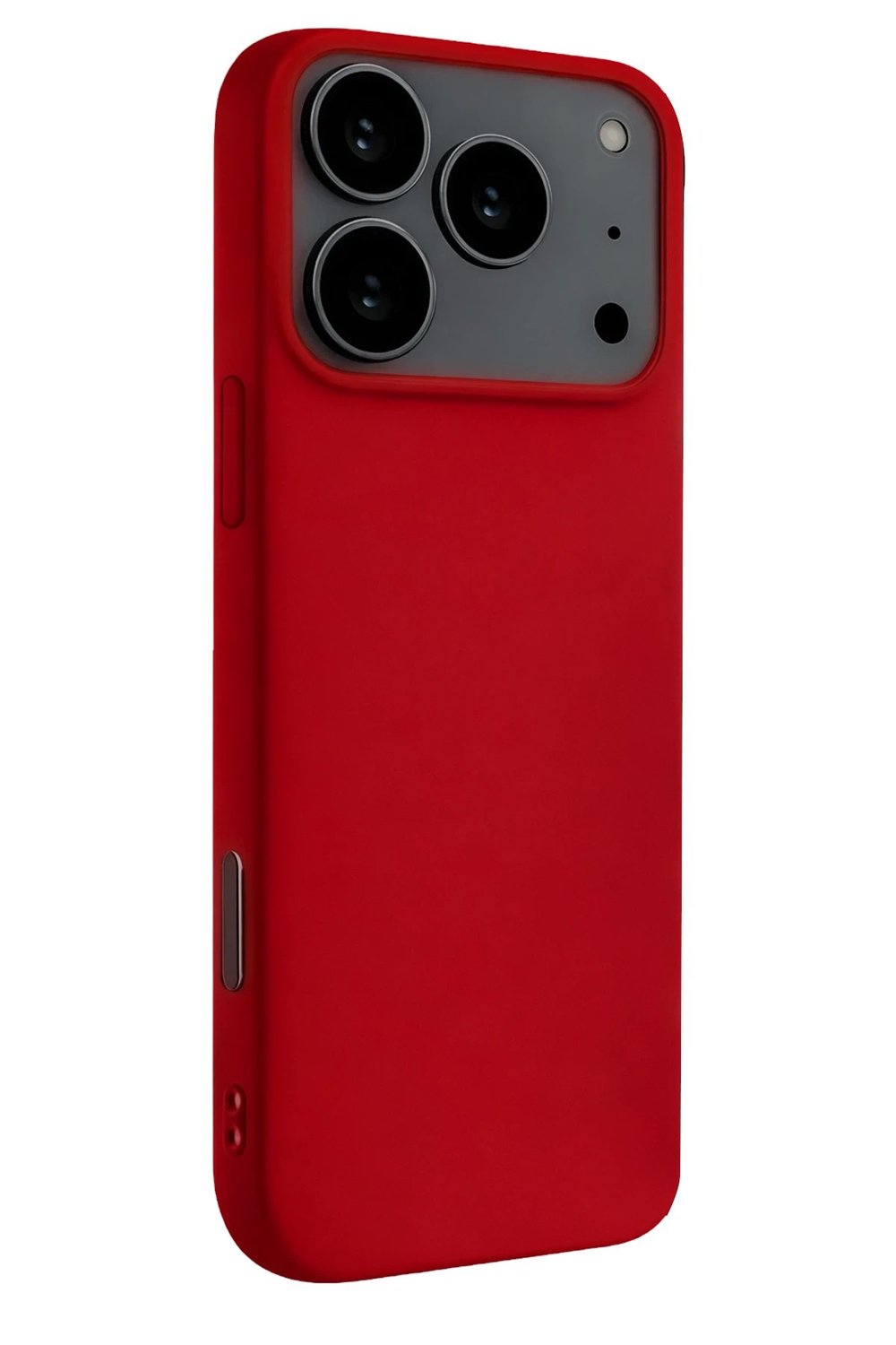 Mey İthalat®   iPhone 17 Pro Max Nano içi Kadife Silikon - Kırmızı