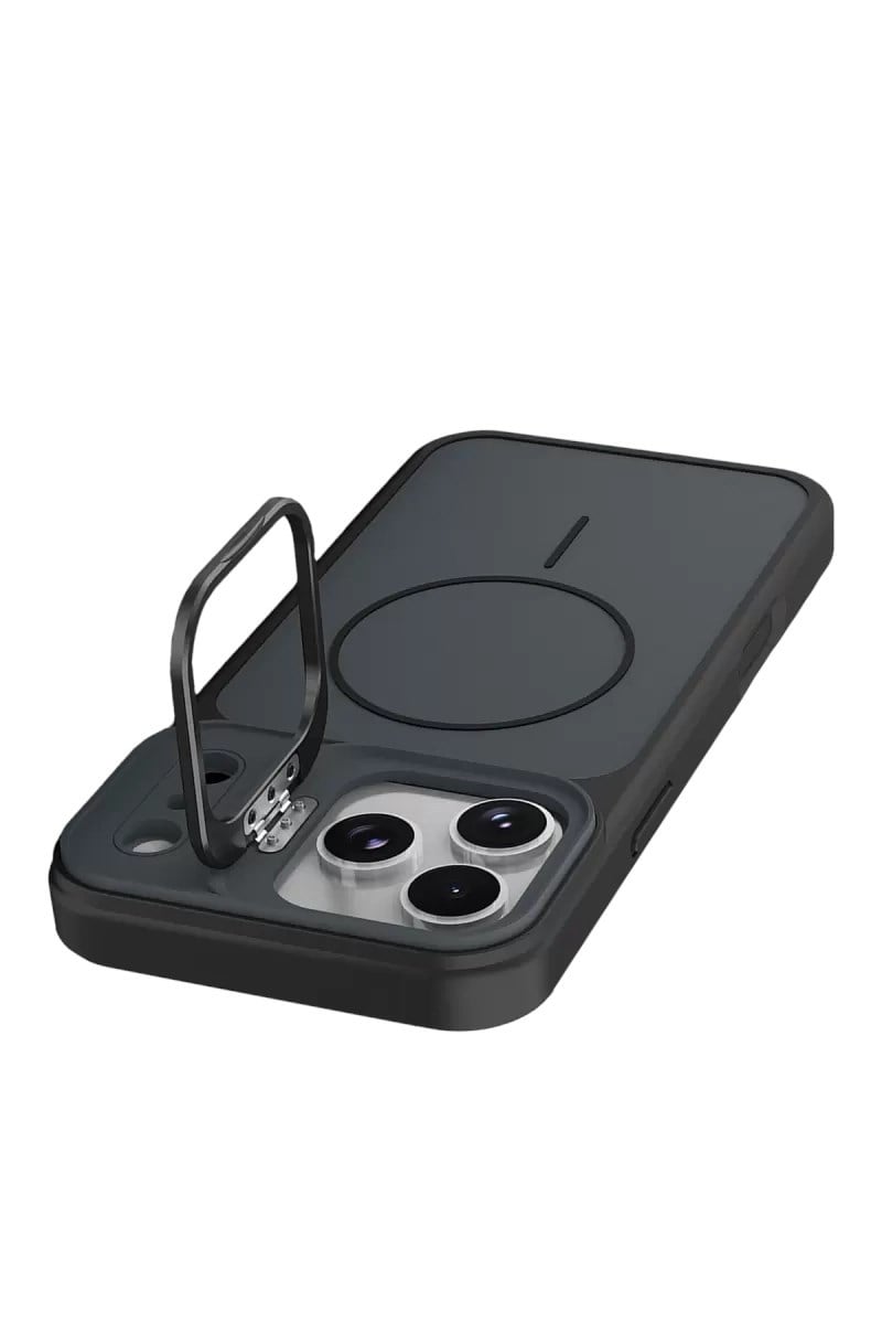 Mey İthalat®   iPhone 17 Pro Max Pale Magsafe Standlı Kapak - Siyah