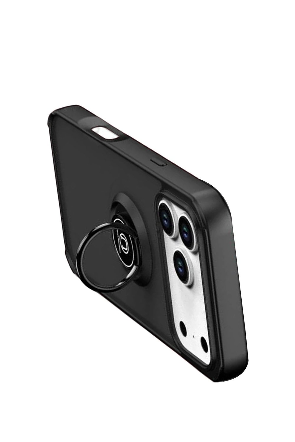 Mey İthalat®   iPhone 17 Pro Montreal Yüzüklü Silikon Kapak - Siyah