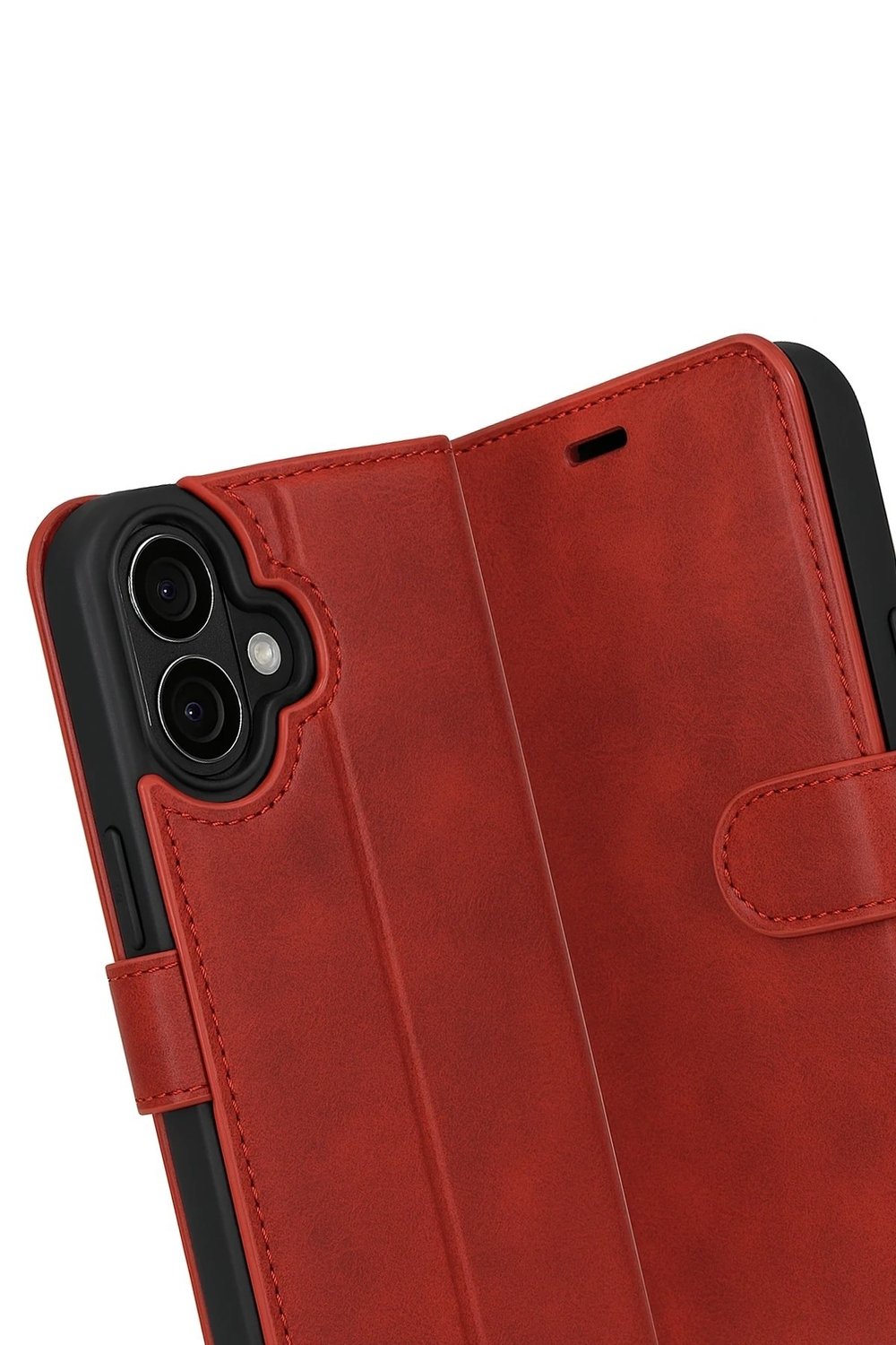 Mey İthalat®   iPhone 17 Trend S Plus Kapaklı Kılıf - Kırmızı