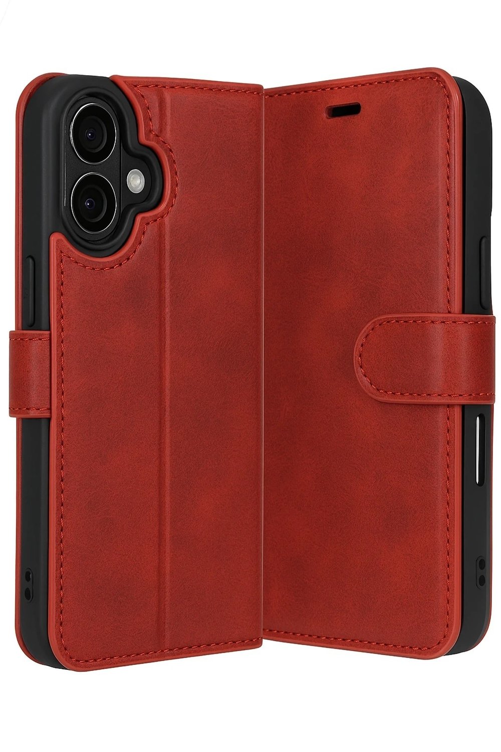 Mey İthalat®   iPhone 17 Trend S Plus Kapaklı Kılıf - Kırmızı