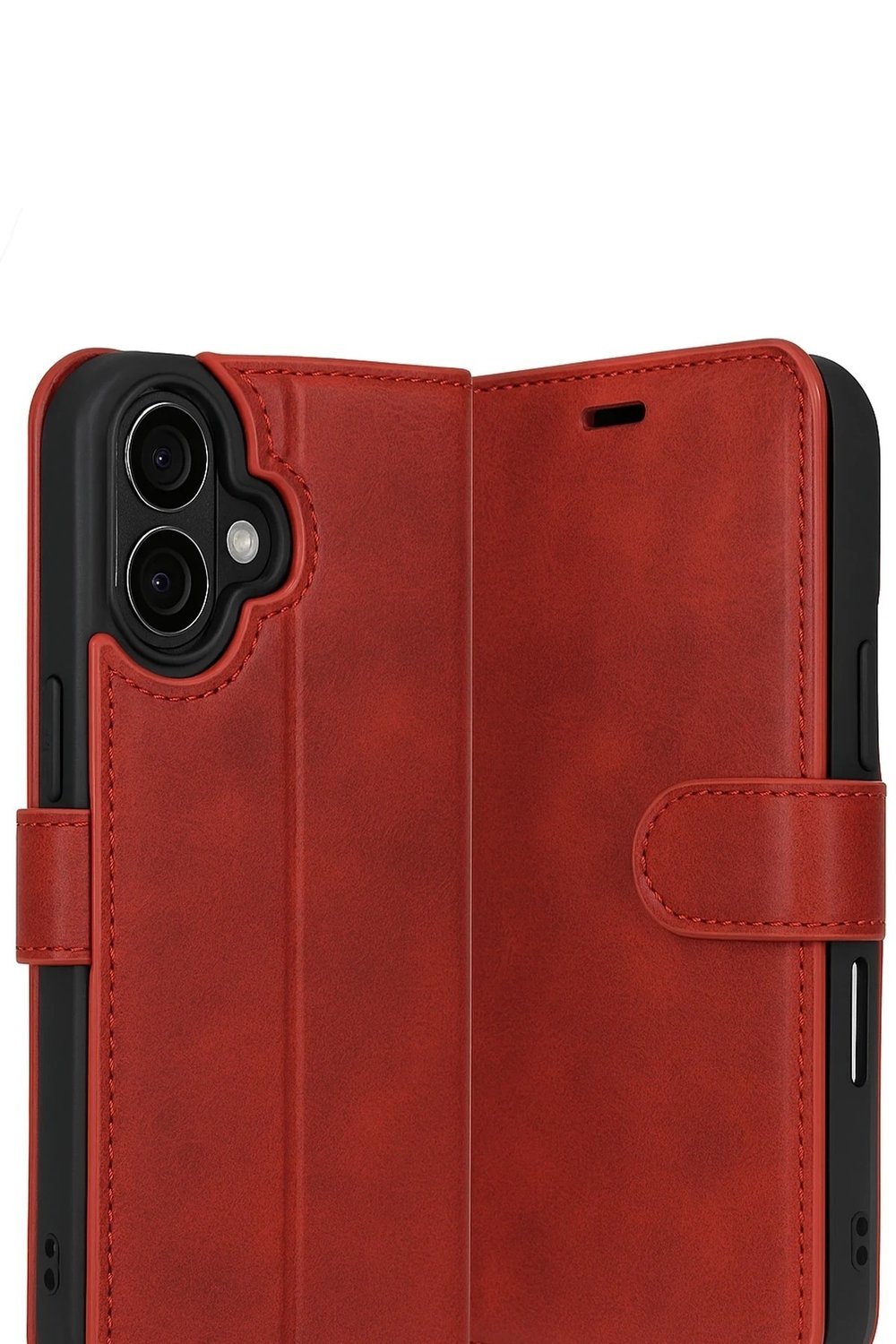 Mey İthalat®   iPhone 17 Trend S Plus Kapaklı Kılıf - Kırmızı