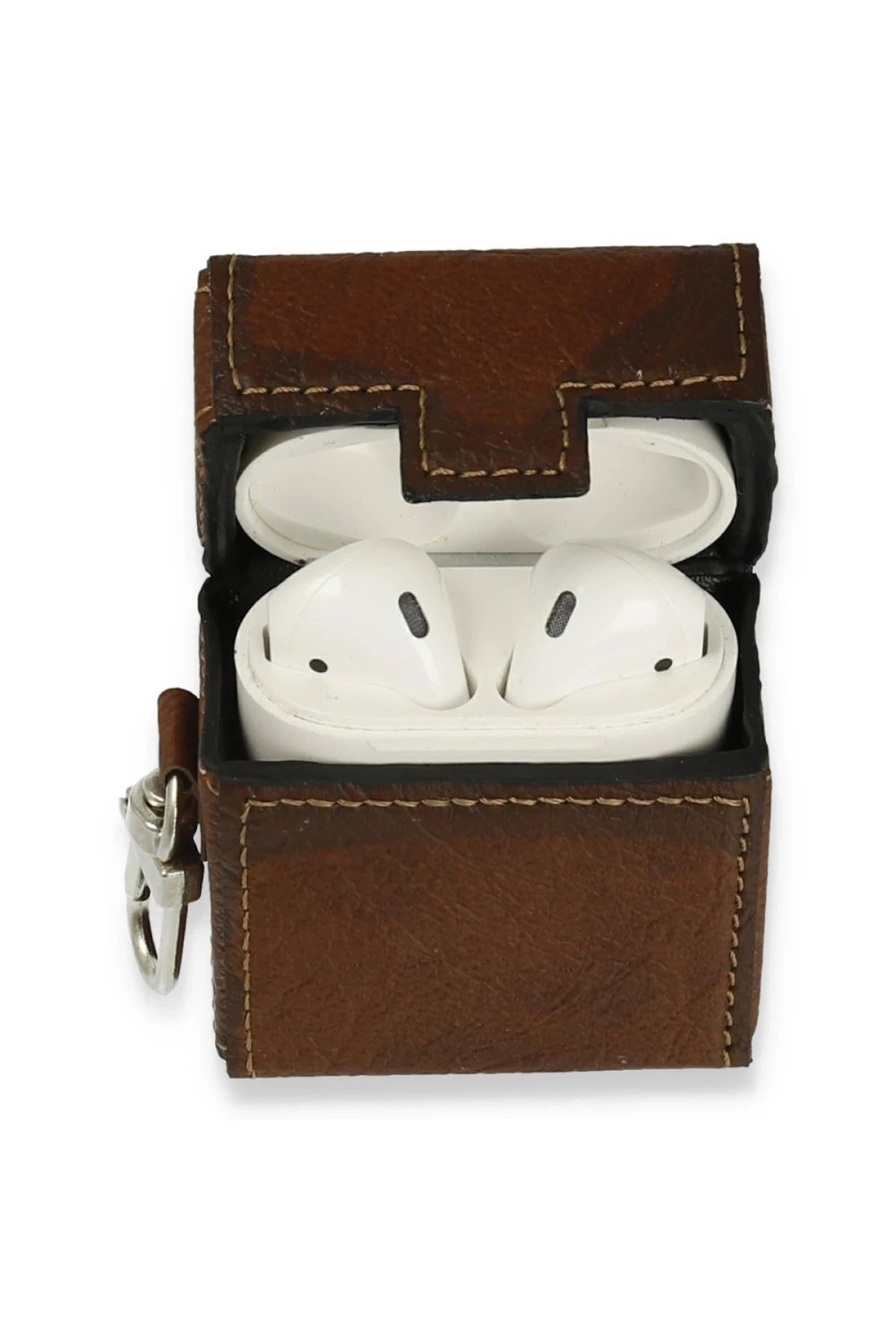 Mey İthalat®  Airpods 2 (2.nesil) Deri Kılıf - Kahverengi