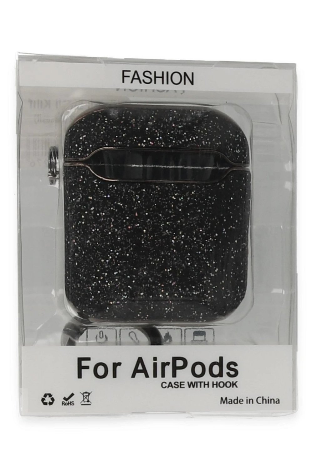 Mey İthalat®  Airpods 2 (2.nesil) Spell Simli Kılıf - Siyah