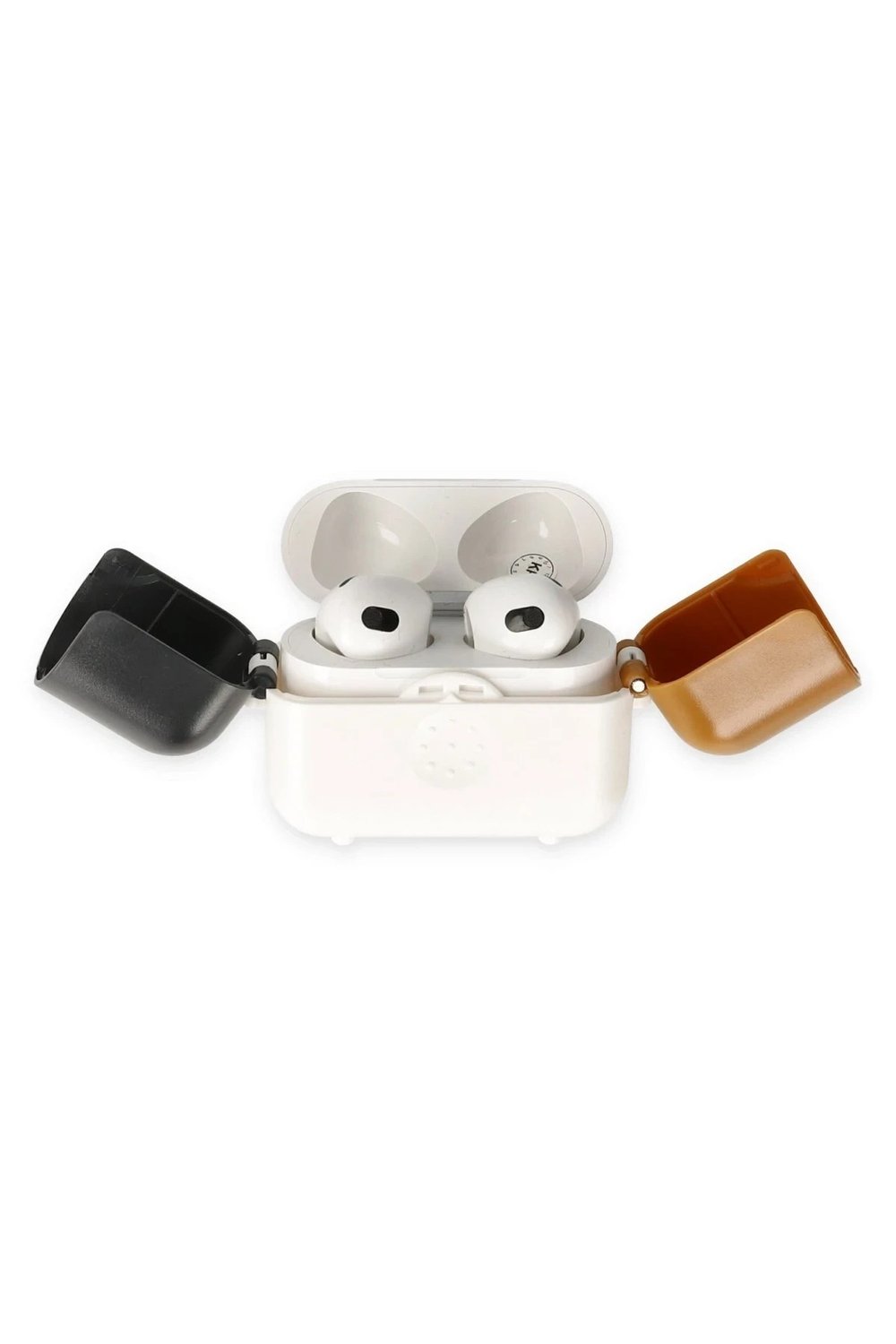 Mey İthalat®  Airpods 3 (3.nesil) Basmalı Kılıf - Beyaz-Siyah-Kahverengi