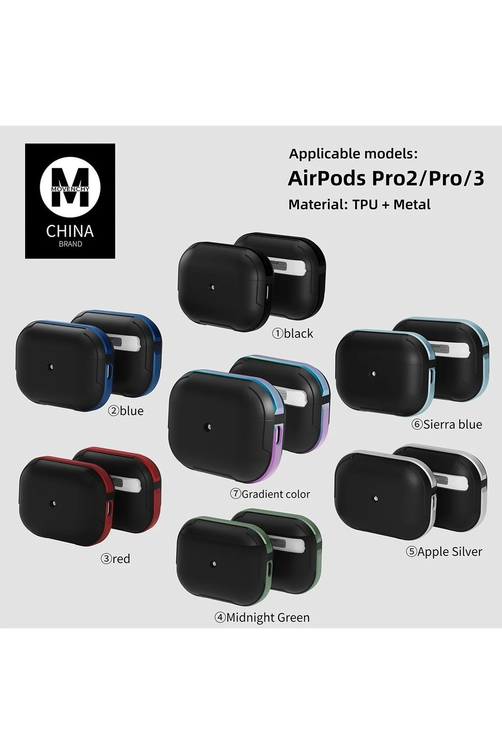 Mey İthalat®  Airpods 3 (3.nesil) MO-A8 Armor Kılıf - Kırmızı