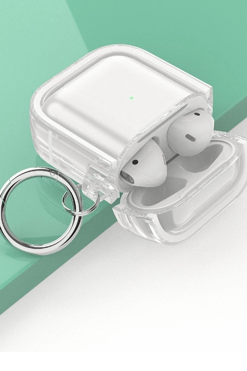 Mey İthalat®  Airpods 4 (4.nesil) Shiny Şeffaf Kılıf - Beyaz