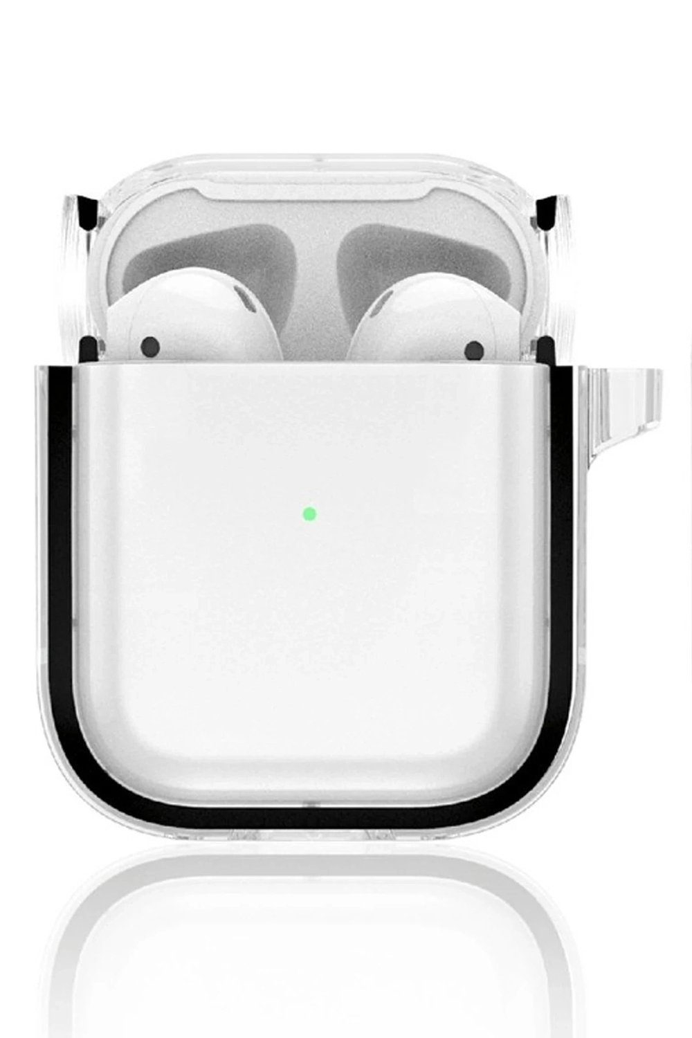 Mey İthalat®  Airpods 4 (4.nesil) Shiny Şeffaf Kılıf - Siyah