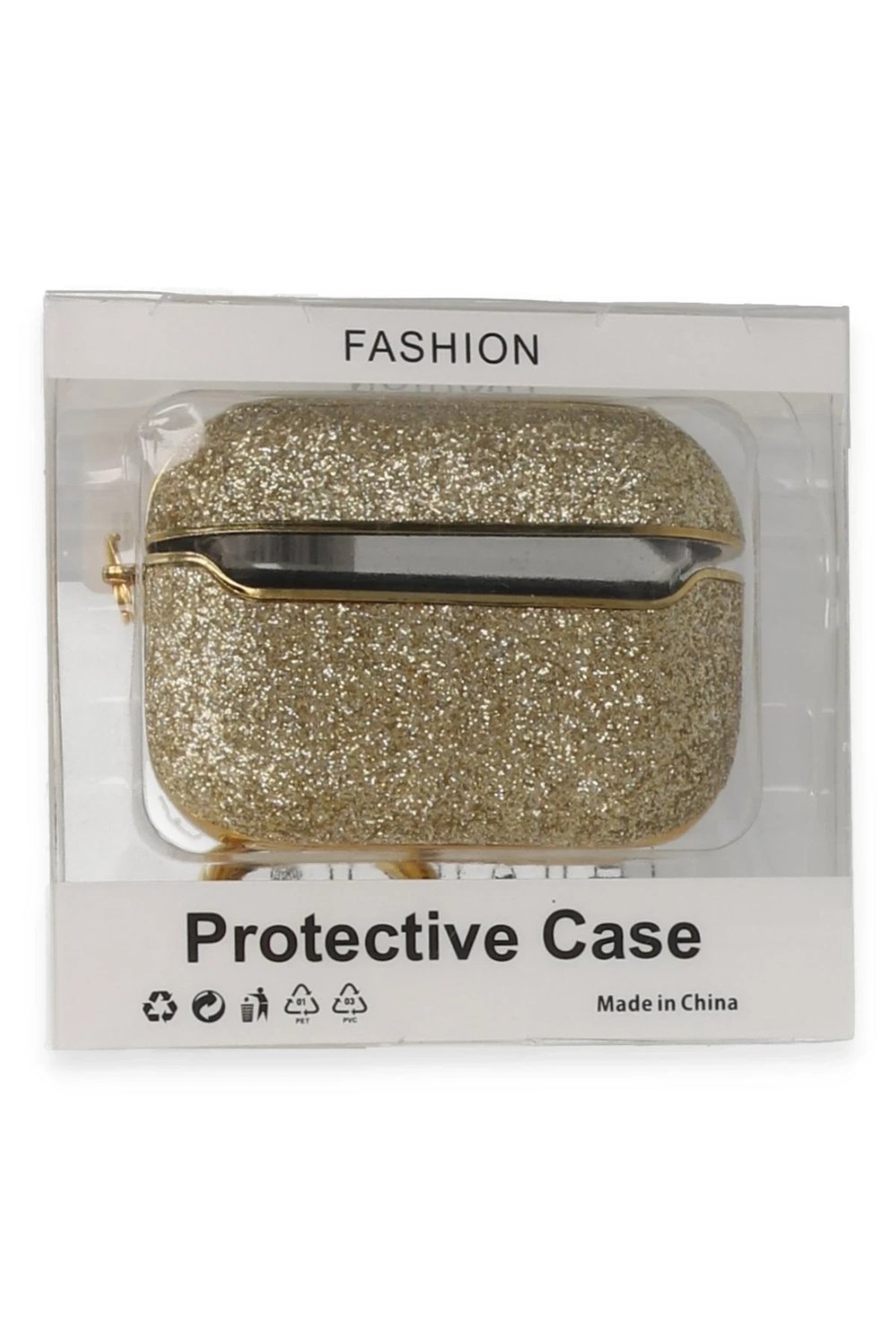 Mey İthalat®  Airpods Pro (1.nesil) Spell Simli Kılıf - Gold