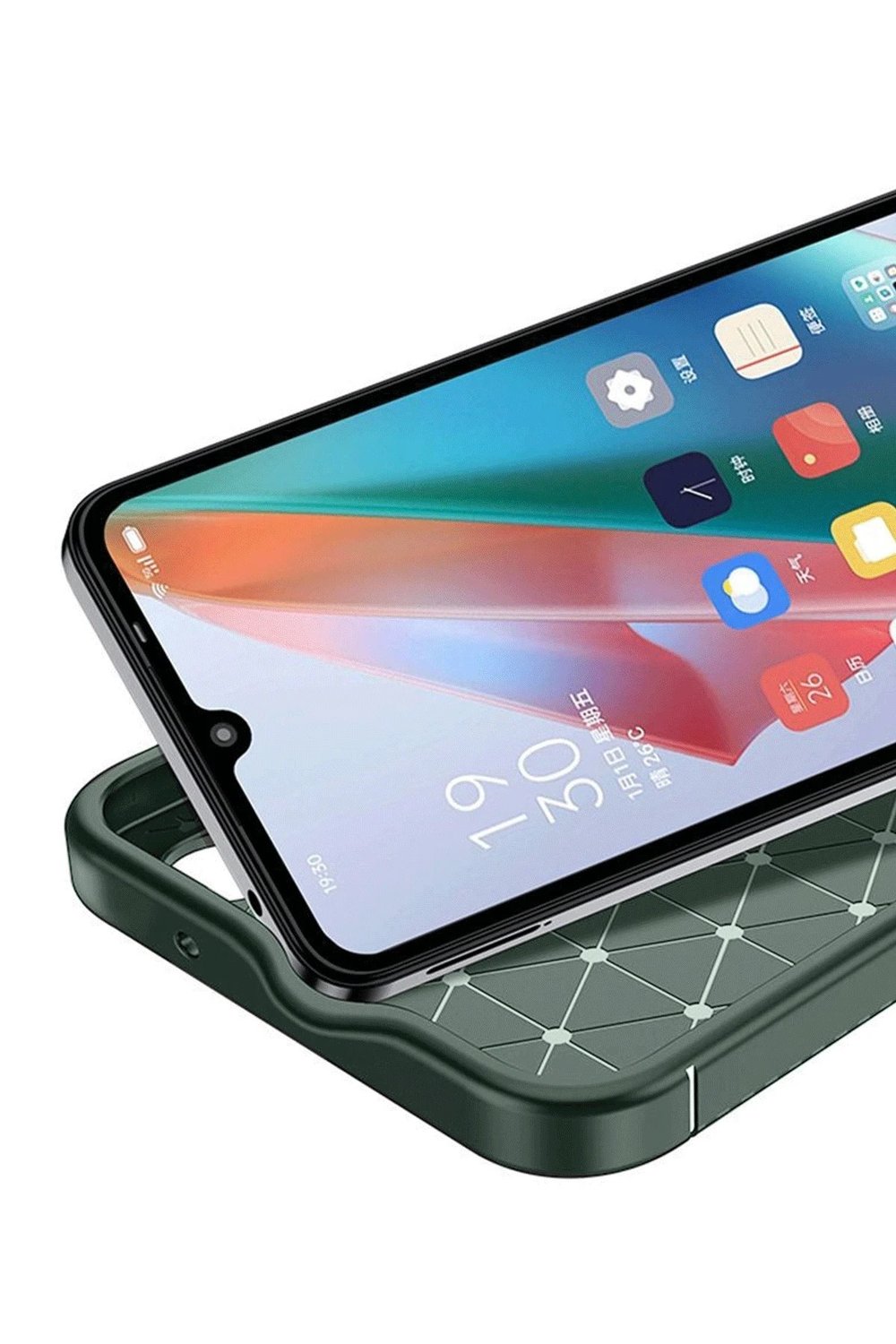 Mey İthalat®  Honor Magic 7 Lite Kılıf Auto Focus Karbon Kapak - Koyu Yeşil
