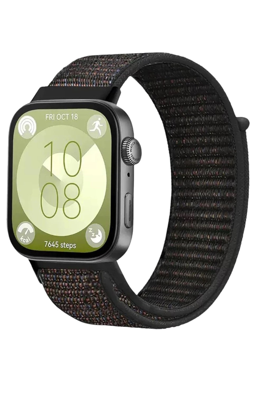 Mey İthalat®  Huawei Fit 4 Hasırlı Cırtcırtlı Kordon - Siyah