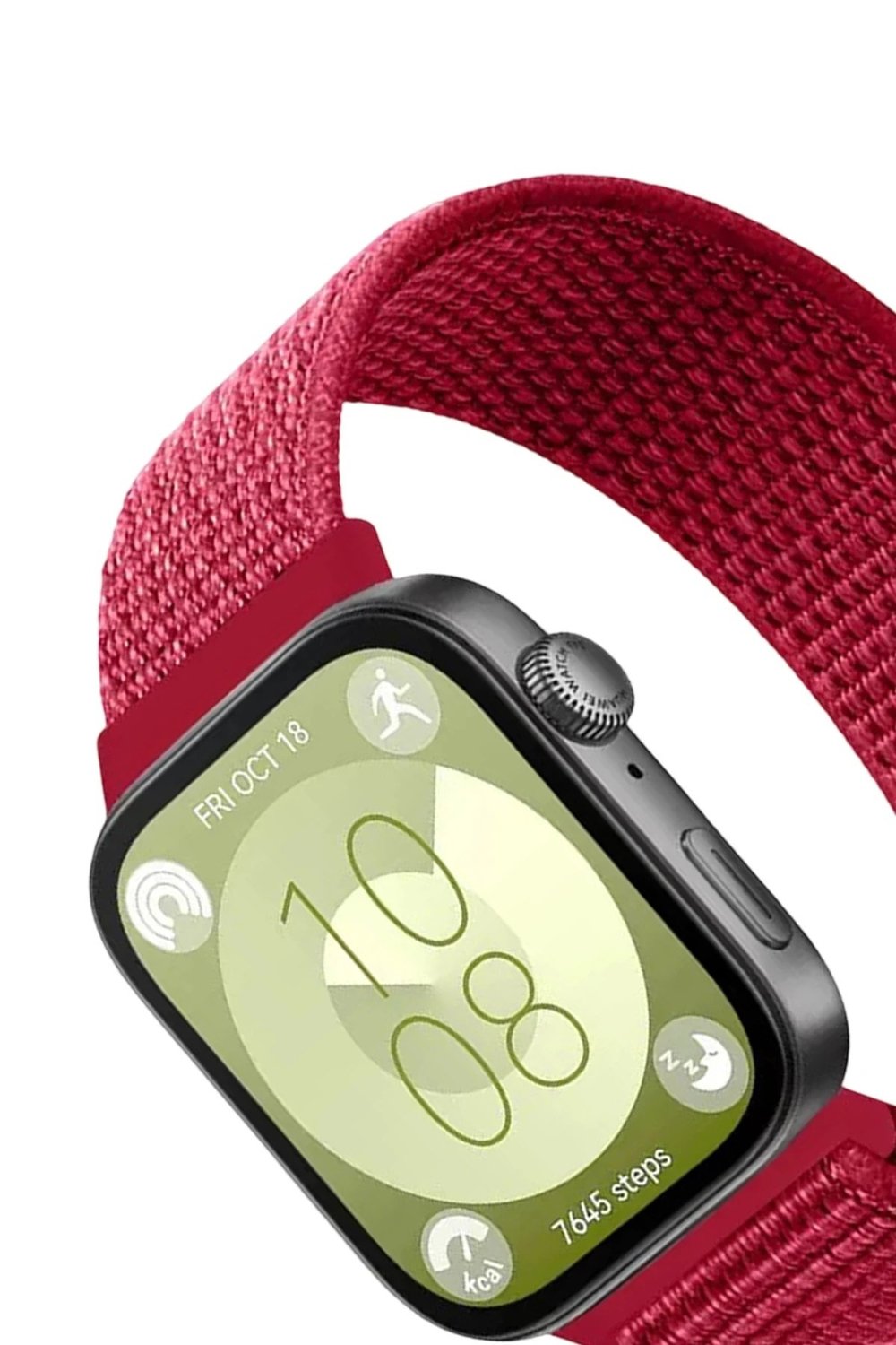 Mey İthalat®  Huawei Fit 4 Hasırlı Cırtcırtlı Kordon - Kırmızı