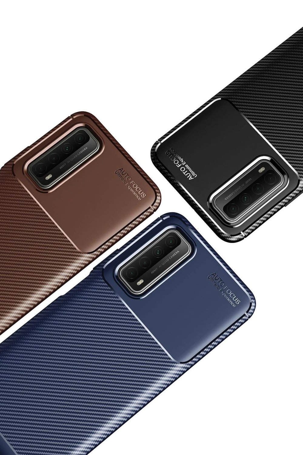 Mey İthalat®  Huawei P Smart 2021 Kılıf Auto Focus Karbon Kapak - Siyah