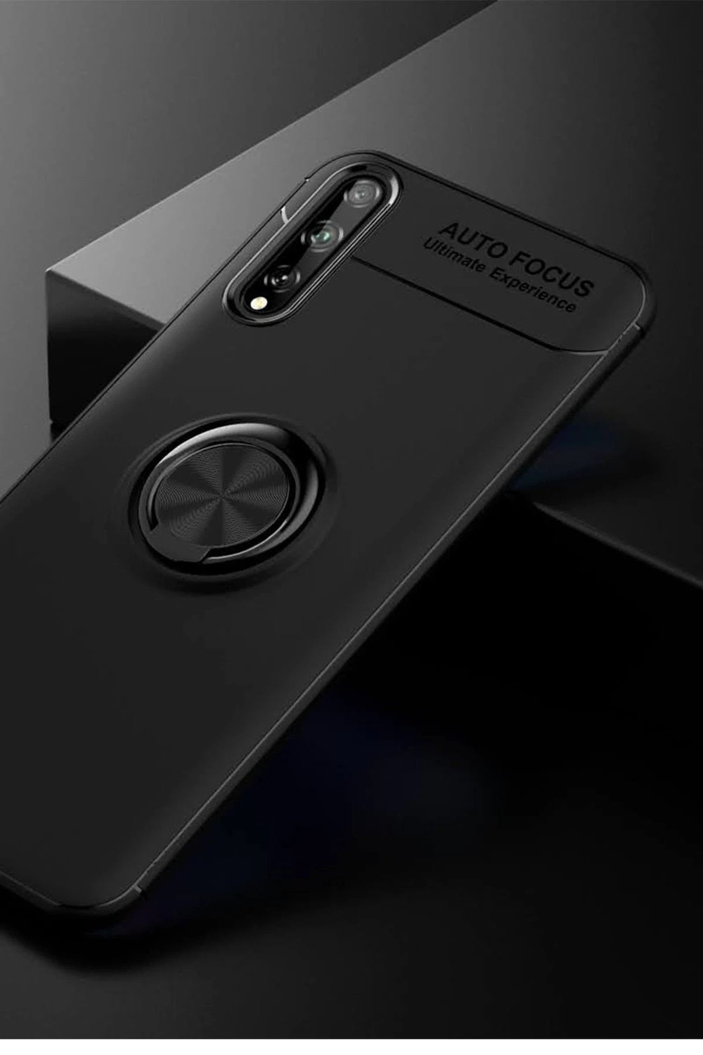 Mey İthalat®  Huawei P Smart S Kılıf Range Yüzüklü Silikon - Siyah