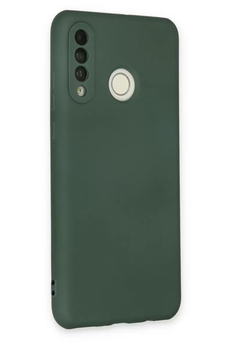 Mey İthalat®  Huawei P30 Lite Kılıf Nano içi Kadife Silikon - Koyu Yeşil