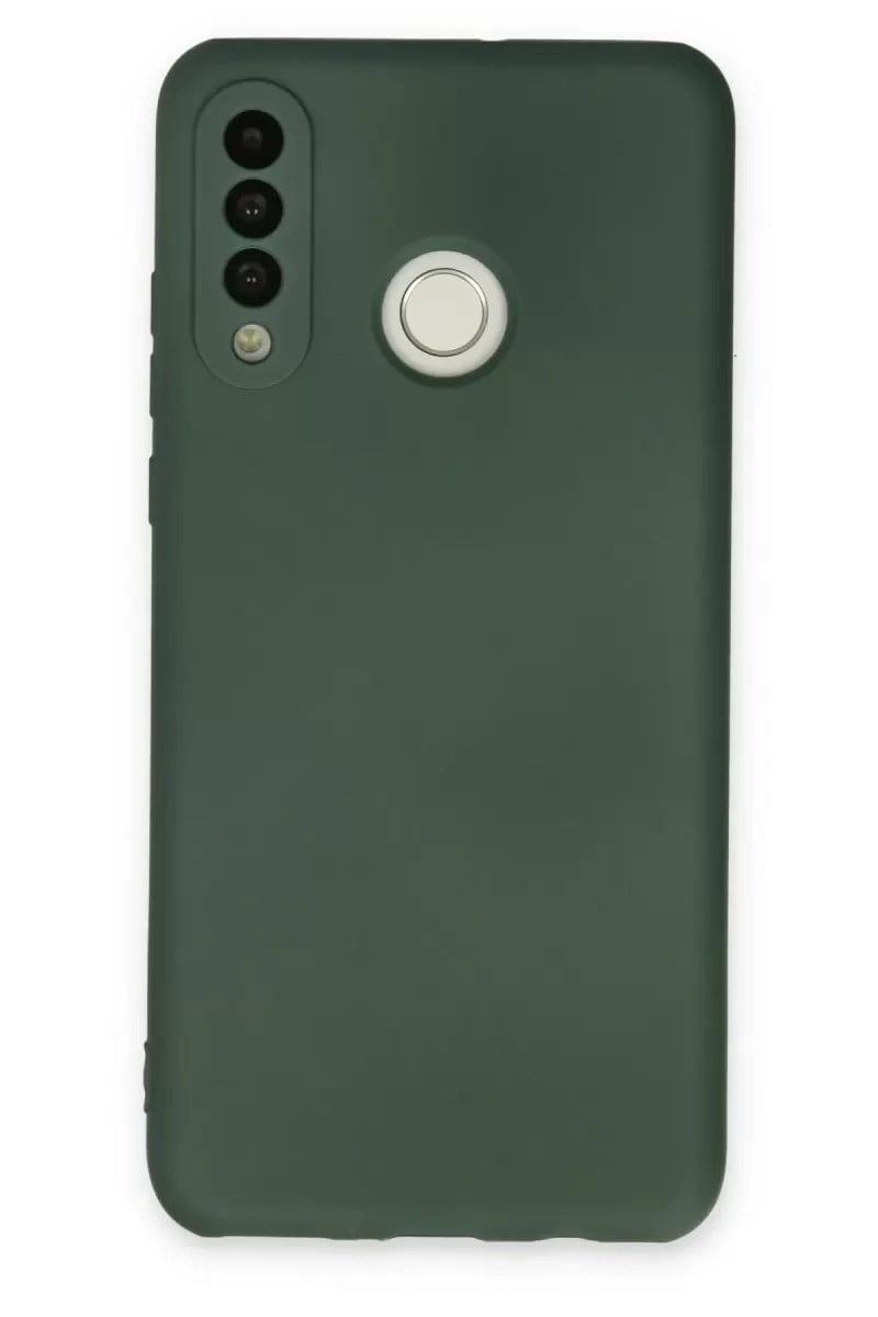 Mey İthalat®  Huawei P30 Lite Kılıf Nano içi Kadife Silikon - Koyu Yeşil