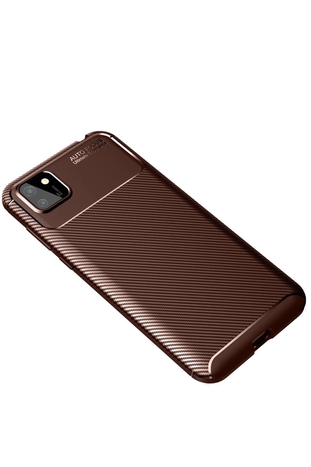 Mey İthalat®  Huawei Y5P Kılıf Auto Focus Karbon Kapak - Kahverengi