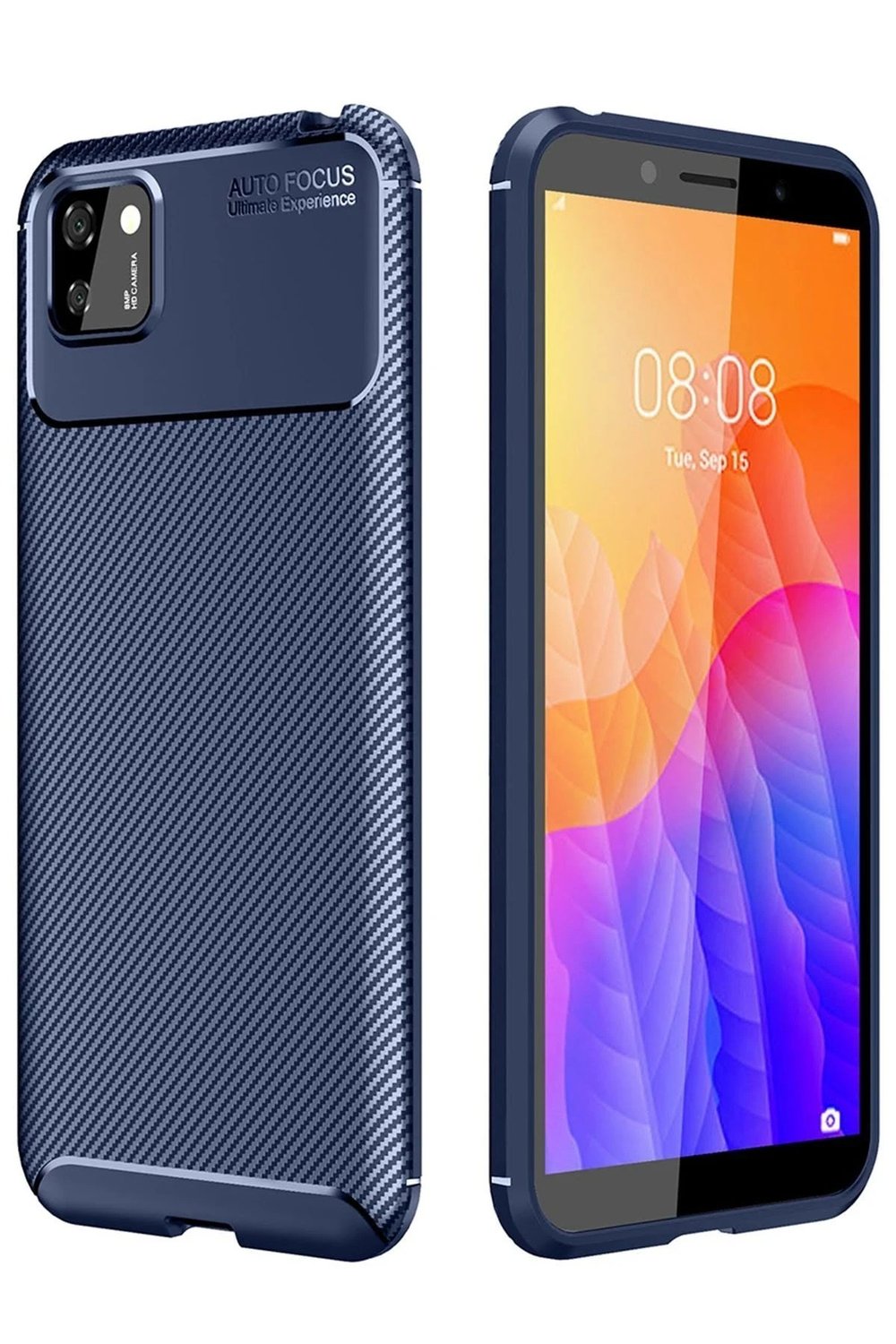 Mey İthalat®  Huawei Y5P Kılıf Auto Focus Karbon Kapak - Lacivert