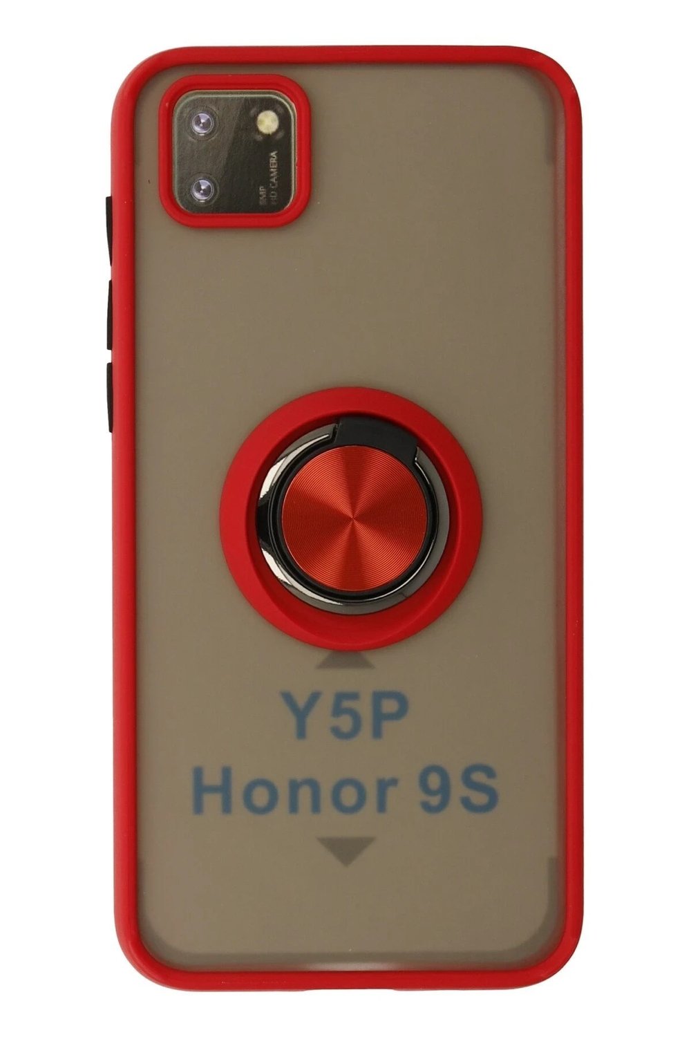 Mey İthalat®  Huawei Y5P Kılıf Montreal Yüzüklü Silikon Kapak - Kırmızı