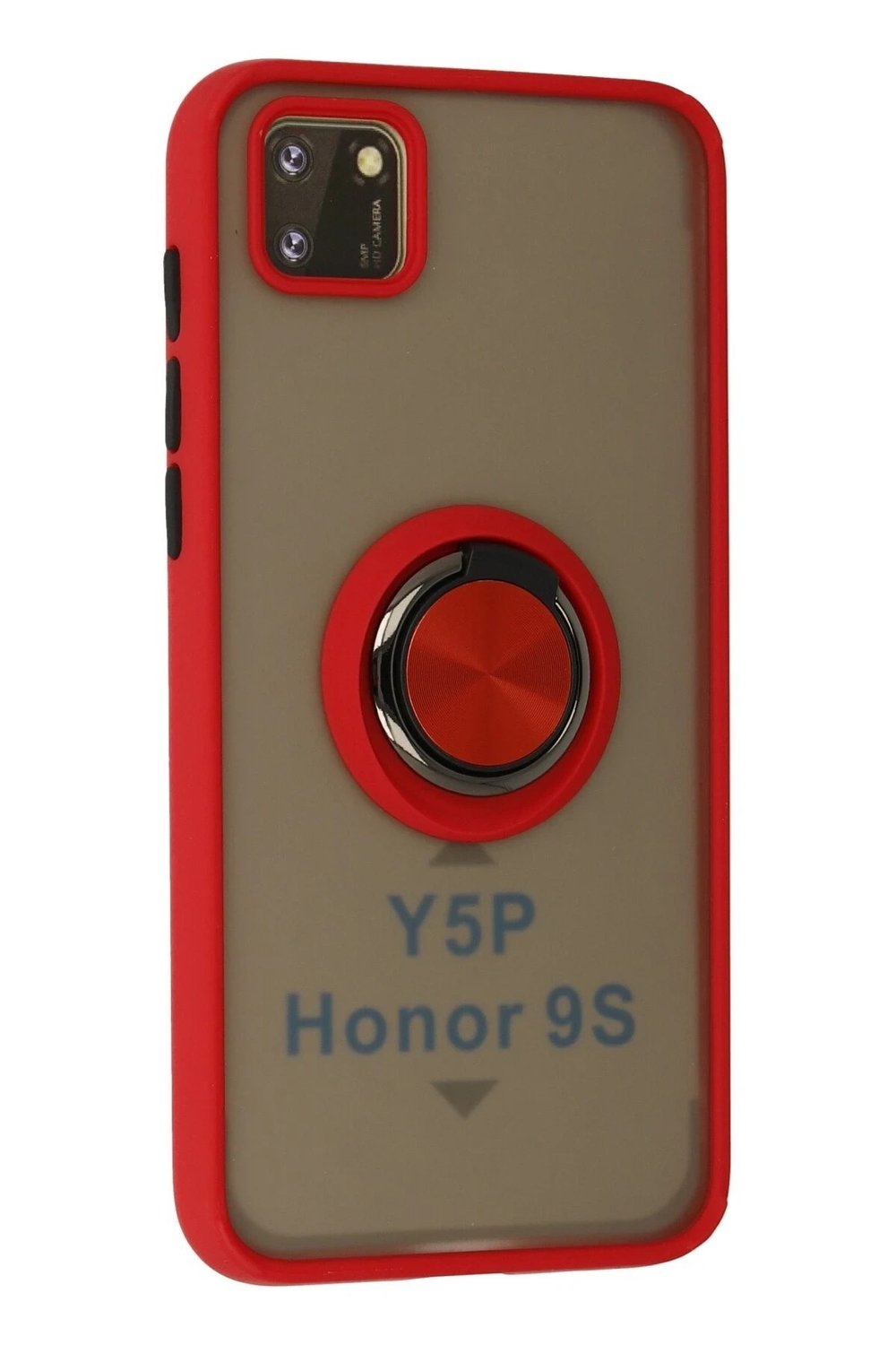 Mey İthalat®  Huawei Y5P Kılıf Montreal Yüzüklü Silikon Kapak - Kırmızı