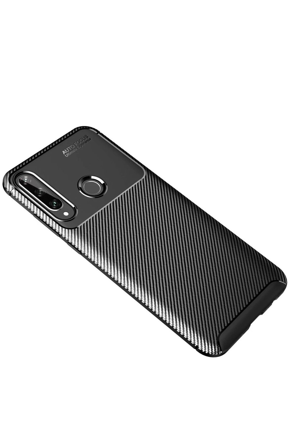 Mey İthalat®  Huawei Y6P Kılıf Auto Focus Karbon Kapak - Siyah